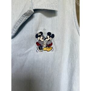 Vintage 90s Y2K Disney Maxi Shirt Dress XXL Mickey Minnie Eiffel Tower‎ Paris